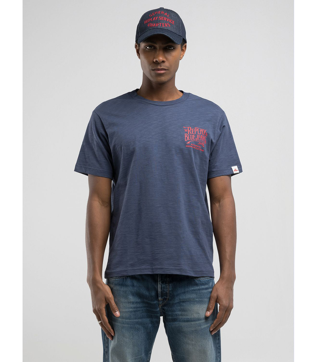 コットンジャ－ジープリントＴシャツ 詳細画像 ブルー 2